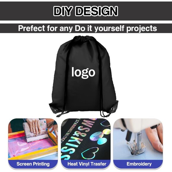 Lightweight & Foldable Drawstring Backpack - 20 Black Bags for Every Occasion - Picture 4 of 7